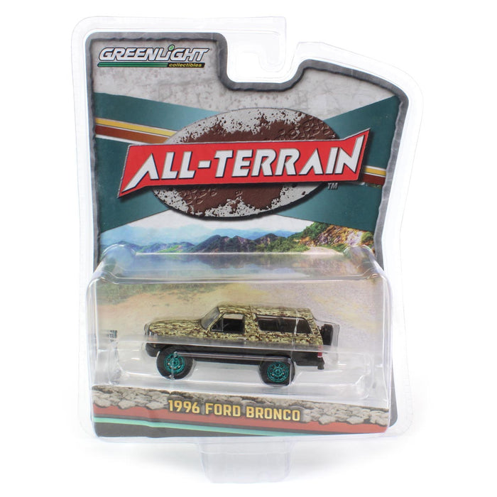 Green Machine ~ 1/64 1996 Ford Bronco Limited, Camo & Black, All-Terrain Series 14