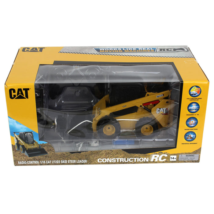 1/16 Radio Control CAT 272D3 Skid Steer Loader w/ Bucket, Auger, Forks & Broom