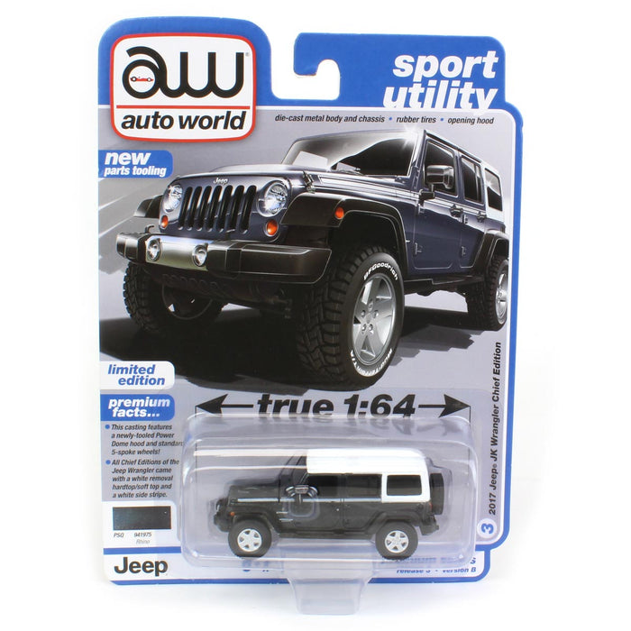 1/64 Auto World Sport Utility 2022 Release 3B 2017 Jeep JK Wrangler Chief Edition