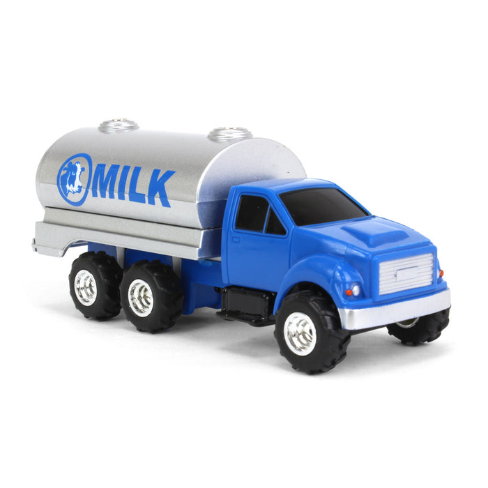 1/64 Blue Tandem Milk Tank Truck, ERTL Collect N Play