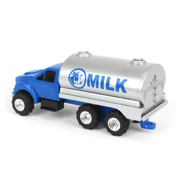 1/64 Blue Tandem Milk Tank Truck, ERTL Collect N Play