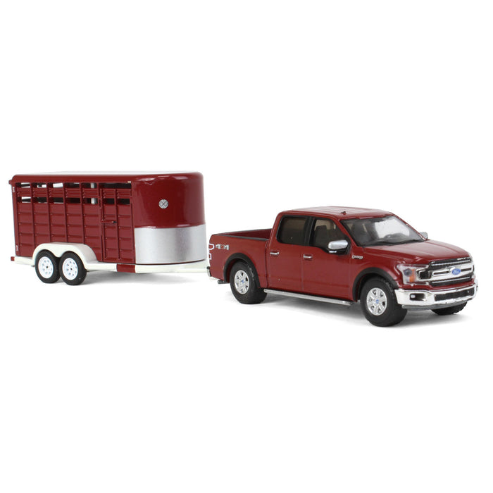 1/64 2019 Ford F-150 XLT with Livestock Trailer, Hitch & Tow Series 27
