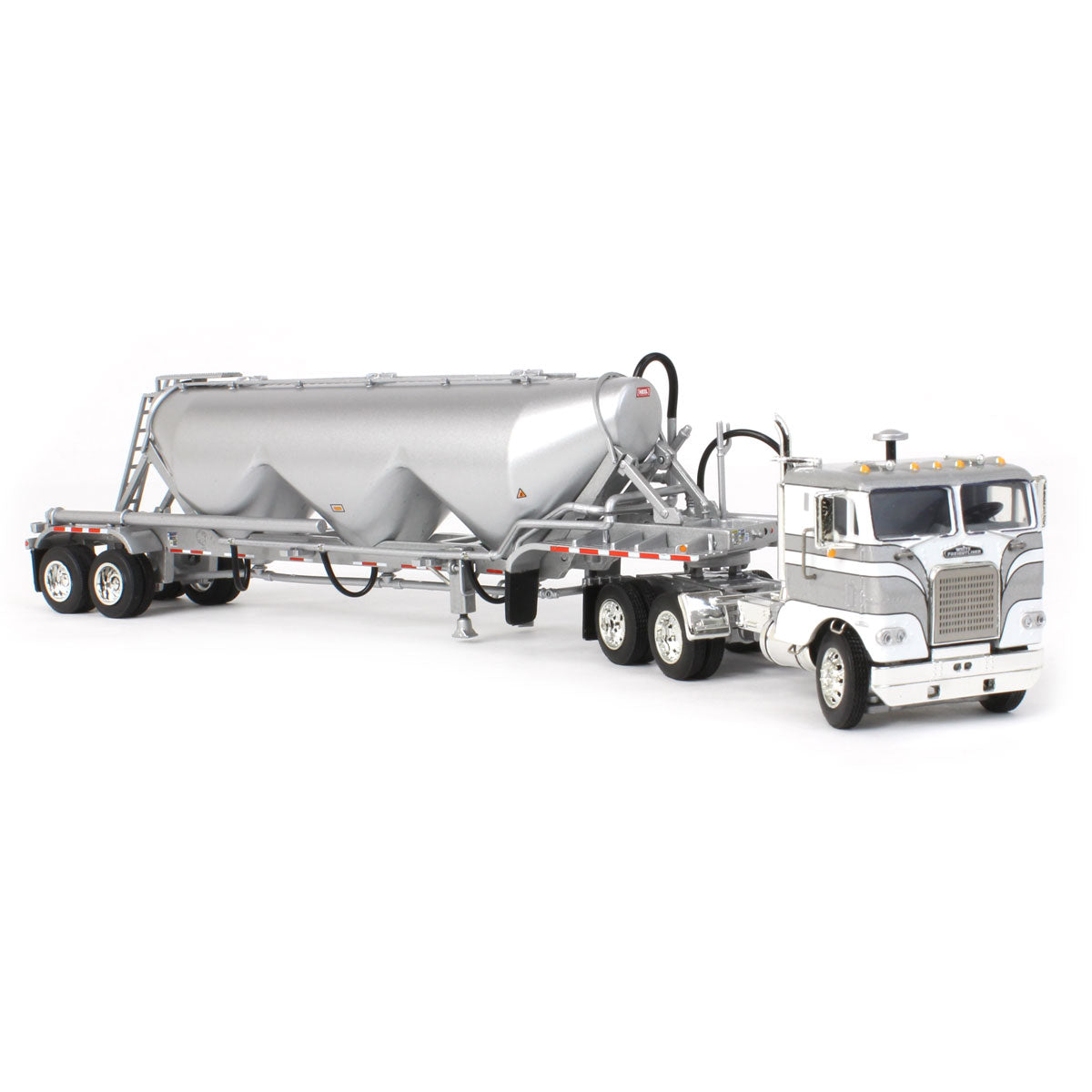 1/64 White-Freightliner Cabover w/ Tandem-Axle Pneumatic Tanker