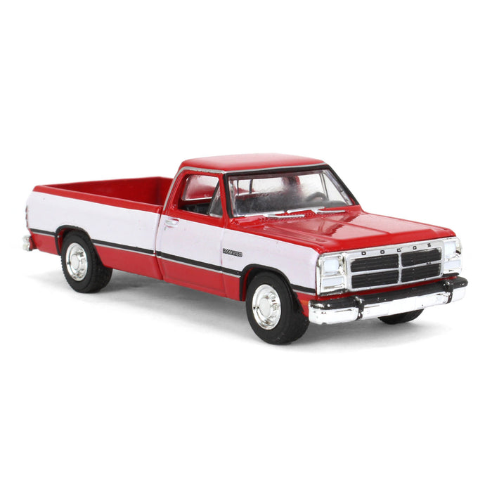 1/64 1992 Dodge Ram 1st Generation, Red & White, Outback Toys Exclusive