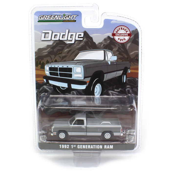 1/64 1992 Dodge Ram 1st Generation, Silver & Gray, Outback Toys Exclusive