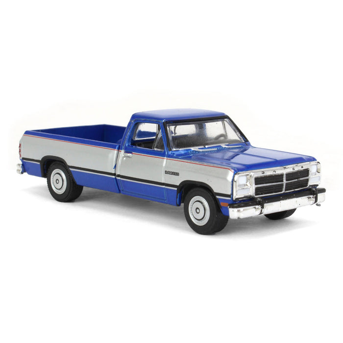 1/64 1992 Dodge Ram 1st Generation, Blue & Silver, Outback Toys Exclusive