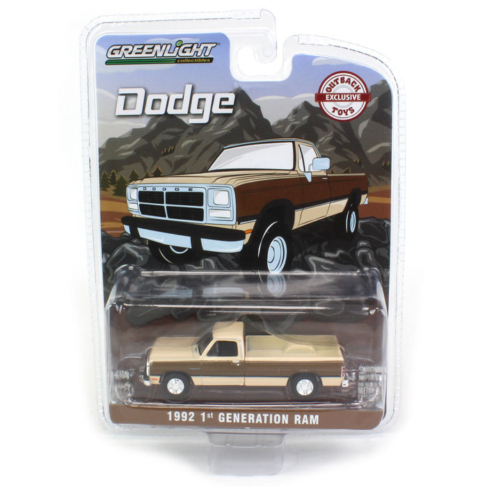 1/64 1992 Dodge Ram 1st Generation, Two Tone Brown, Outback Toys Exclusive