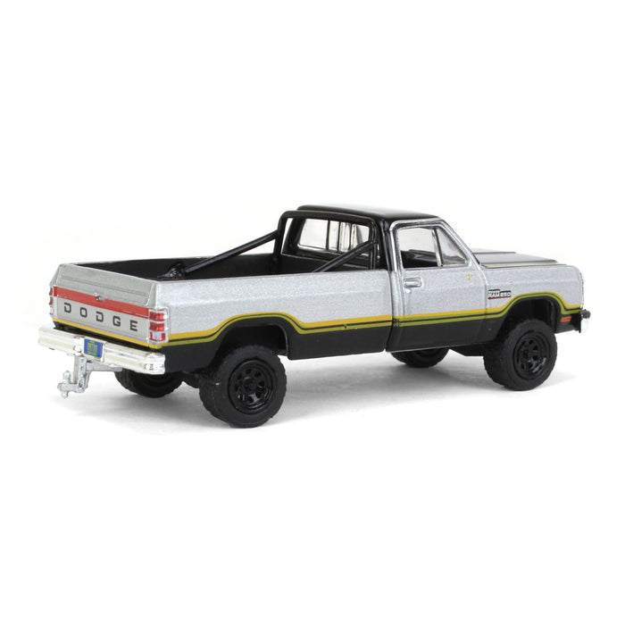 1/64 1992 Dodge Ram 1st Generation, Lifted, Silver & Black, Outback Toys Exclusive