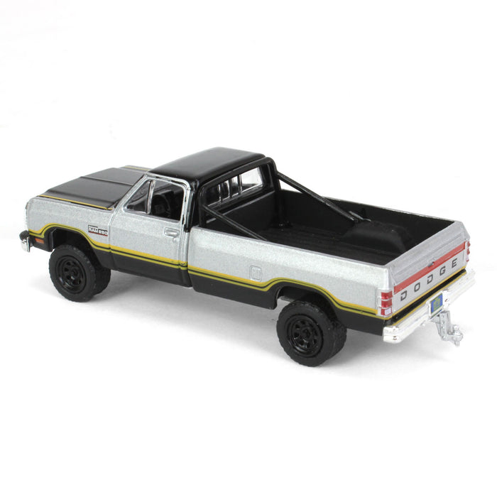 1/64 1992 Dodge Ram 1st Generation, Lifted, Silver & Black, Outback Toys Exclusive