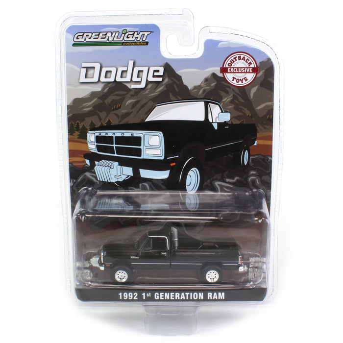 1/64 1992 Dodge Ram 1st Generation, Black Pulling Truck, Outback Toys Exclusive