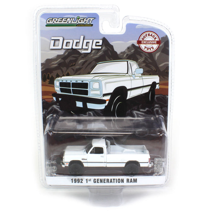 1/64 1992 Dodge Ram 1st Generation, White Pulling Truck, Outback Toys Exclusive