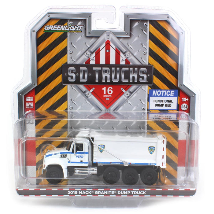 1/64 2019 Mack Granite Dump Truck, NYPD, SD Series 16