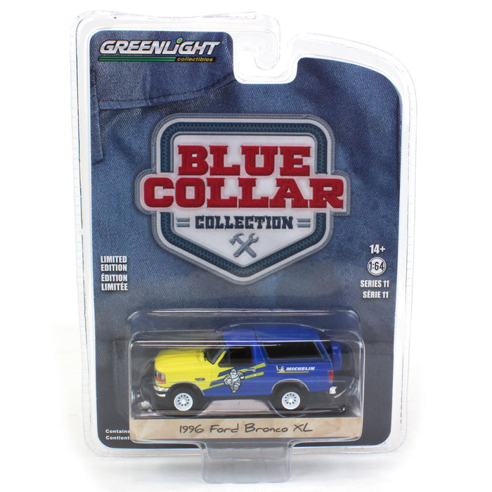 1/64 1996 Ford Bronco XL, Michelin Tires, Blue Collar Series 11