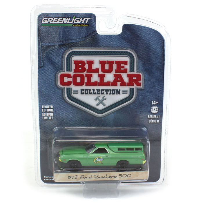 1/64 1972 Ford Ranchero 500 with Camper Shell, Blue Collar Series 11