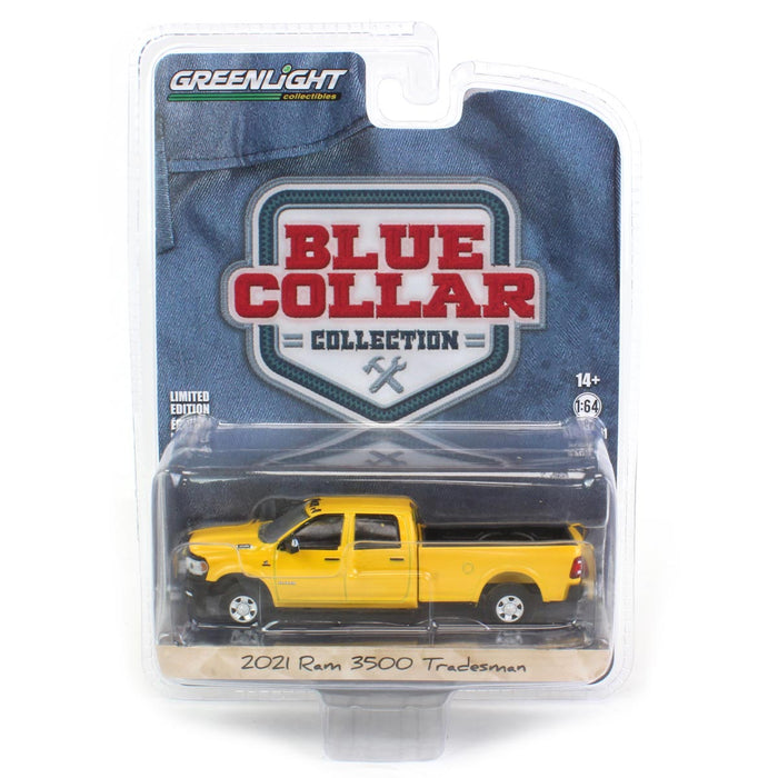 1/64 2021 Ram 3500 Tradesman, School Bus Yellow, Blue Collar Series 11