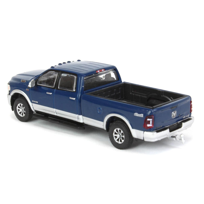 (B&D) 1/64 2022 RAM Laramie 4x4, Patriot Blue & Silver, All-Terrain Series 14 - Damaged Box