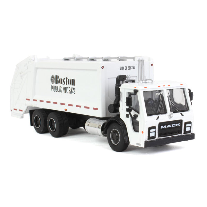 1/64 2020 Mack LR Rear Loader Refuse Truck, Boston Public Works, SD Series 16