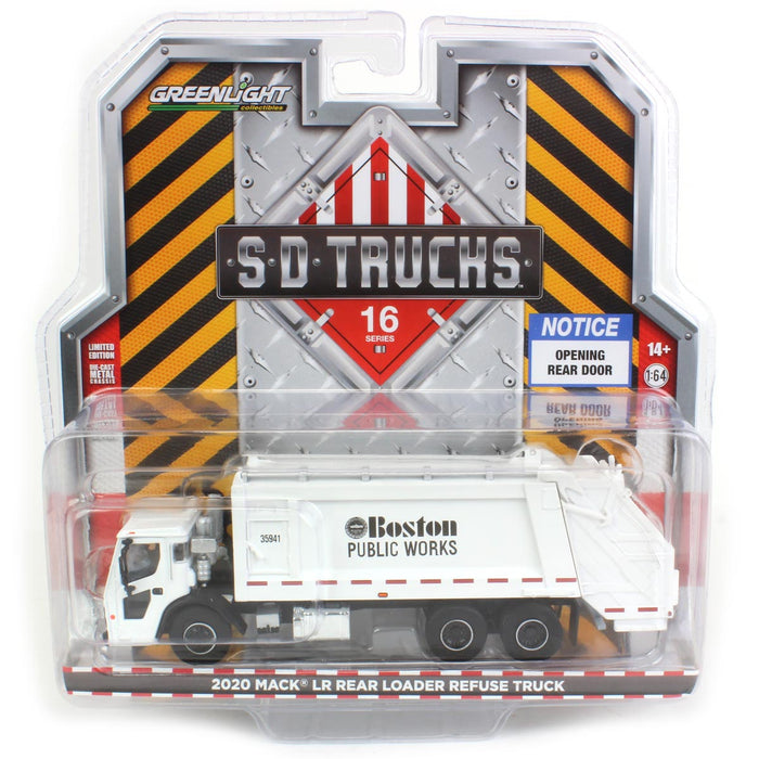 (B&D) 1/64 2020 Mack LR Rear Loader Refuse Truck, Boston Public Works, SD Series 16 - Damaged Item