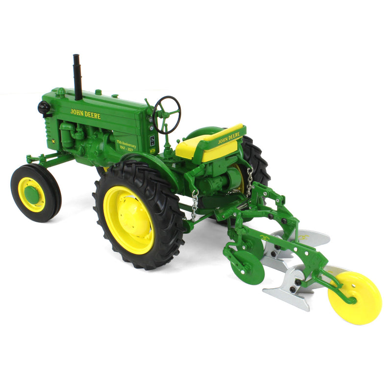 1/16 John Deere M Tractor with Wide Front & Mounted Plow, 75th Anniversary, ERTL Prestige Collection