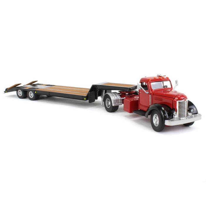 1/50 Red International KB-8 with Tandem Axle Lowboy Trailer