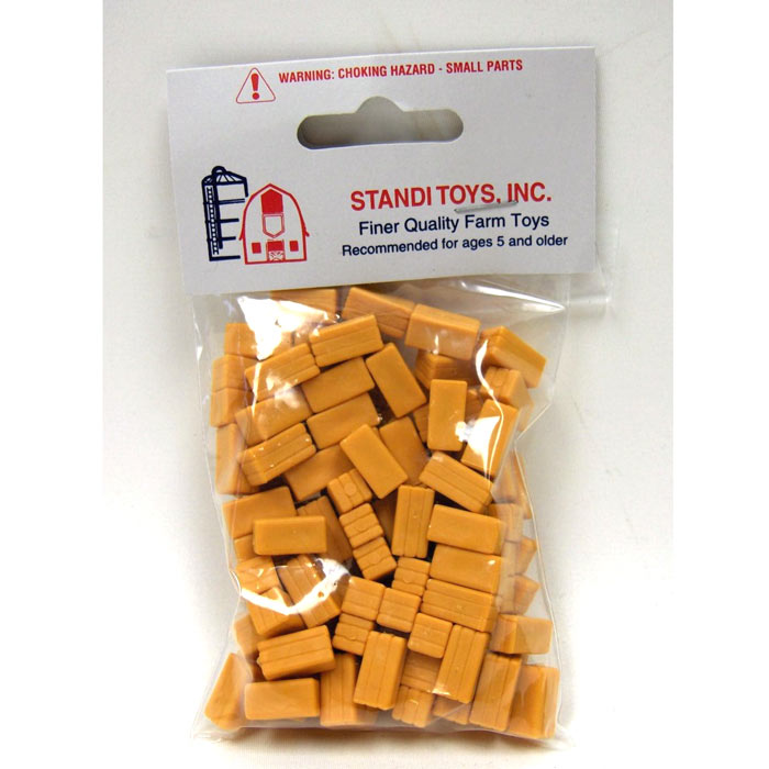 1/64 Pack of (Approx.) 100 Yellow Plastic Straw Bales by Standi Toys