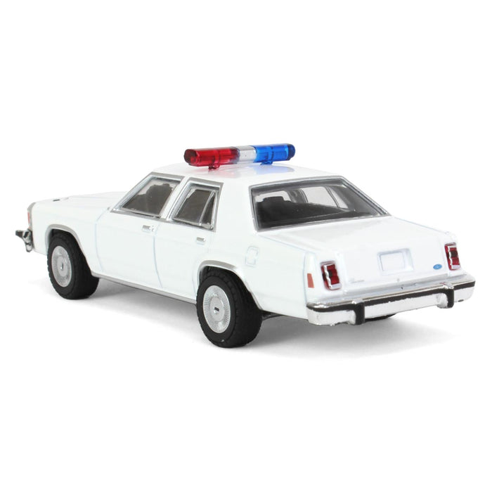 1/64 1980-91 Ford LTD Crown Victoria, Blank White with Light Bar & Grill Guard, Hot Pursuit