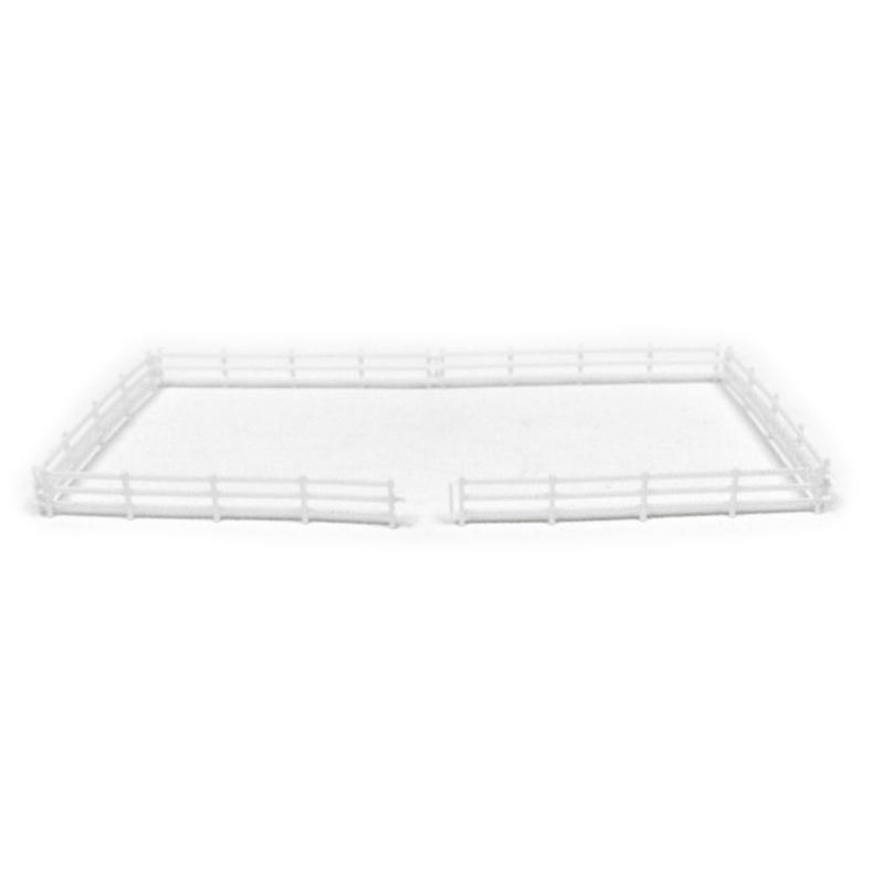 1/64 White 3 Rail Fence 6in Sections, 6 Pack