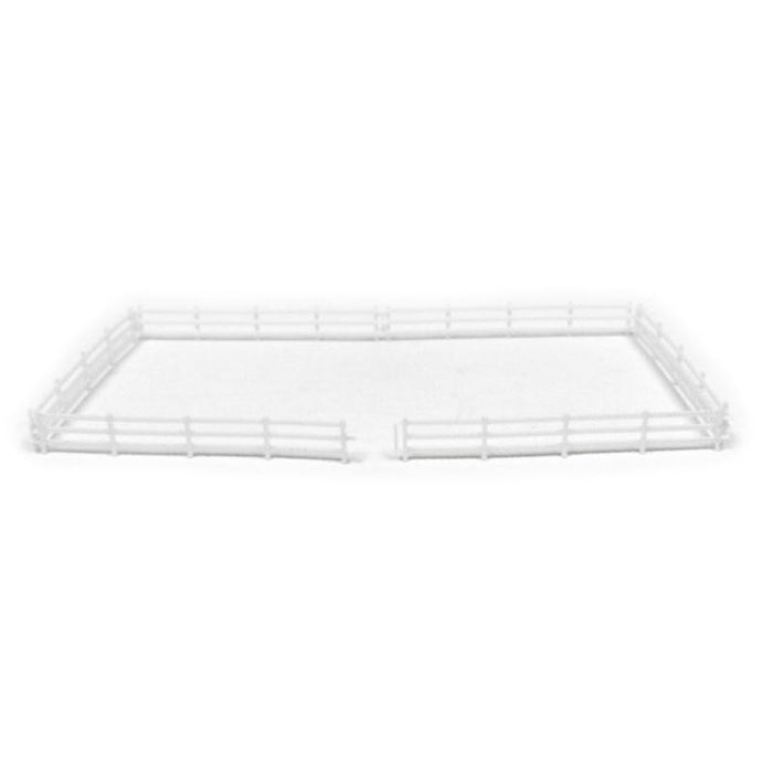 1/64 White 3 Rail Fence 6in Sections, 6 Pack