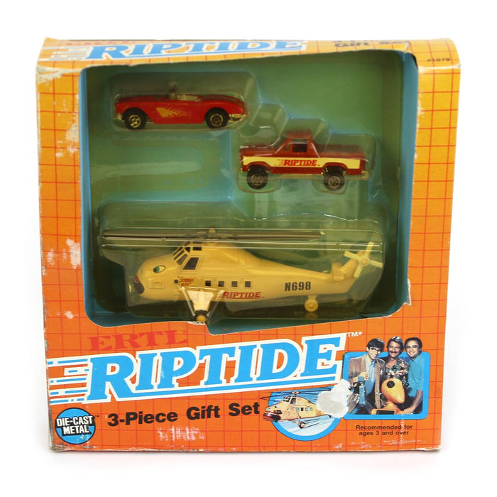 ERTL RIPTIDE 3-Piece Set w/ Helicopter, Corvette & GMC Jimmy 4x4