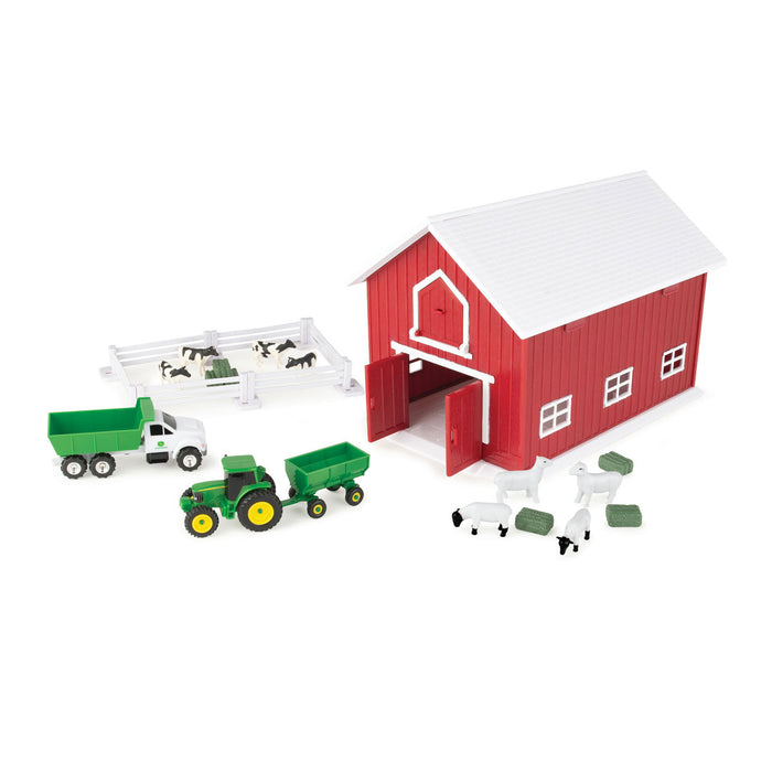 1/64 John Deere Farm Toy Barn Playset with 24 Pieces by ERTL