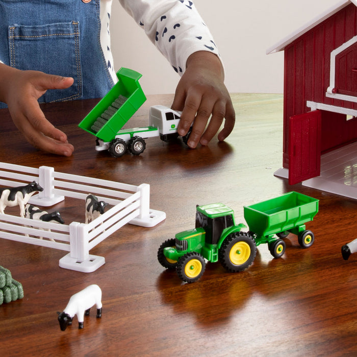 1/64 John Deere 24-Piece Playset with Red Barn by ERTL