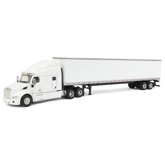 1/64 White Peterbilt 579 Sleeper & White Trailer w/ Single Rear Door by SpecCast