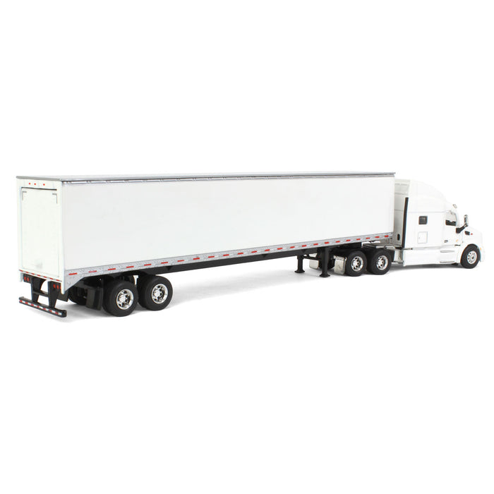 1/64 White Peterbilt 579 Sleeper & White Trailer w/ Single Rear Door by SpecCast