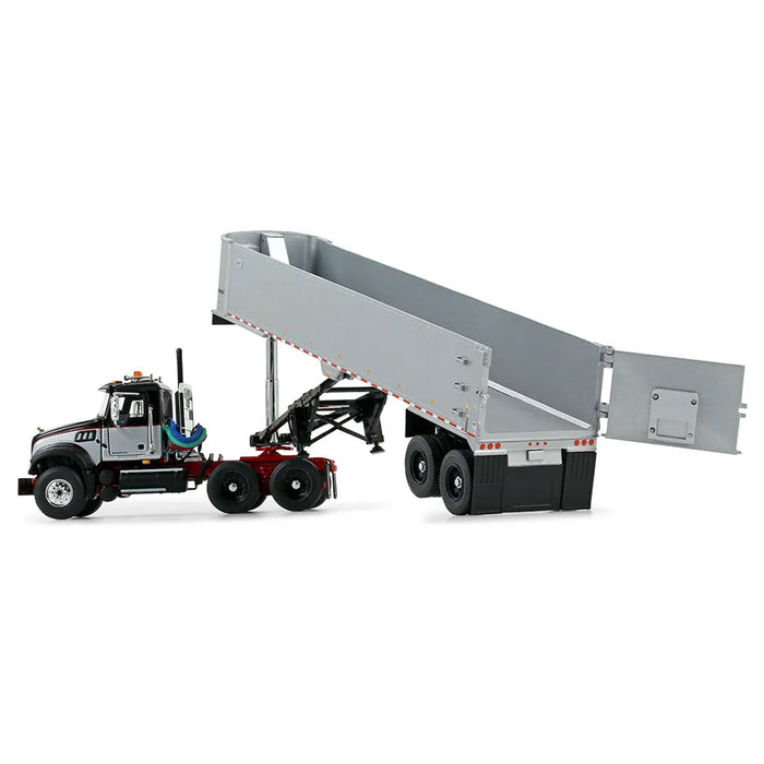 1/50 Mack Granite MP Day Cab, Black, Silver, East Genesis End Dump Trailer by First Gear