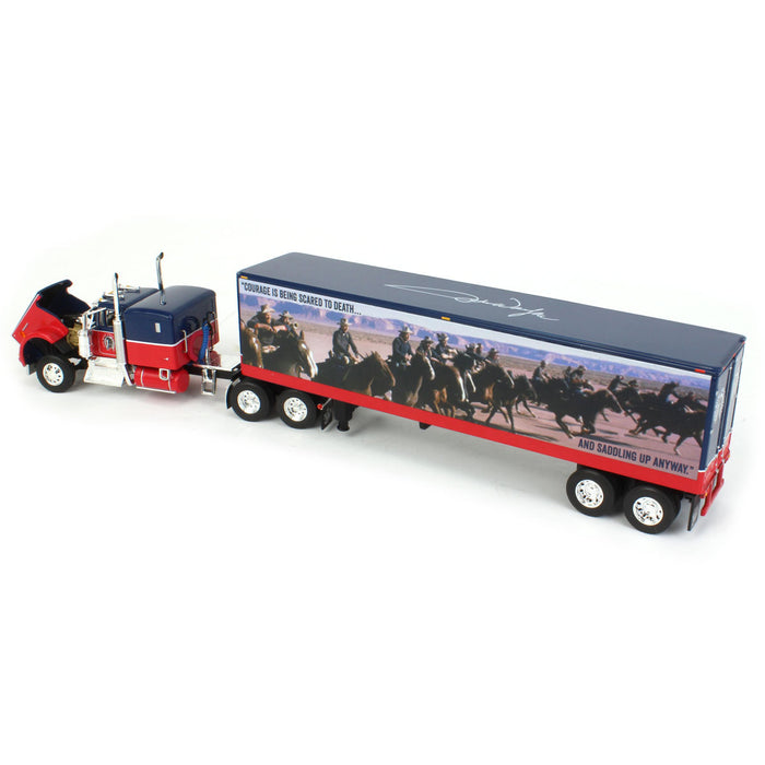 1/64 Kenworth W900A 60” Sleeper w/ 40’ Vintage Trailer, John Wayne Courage, DCP by First Gear