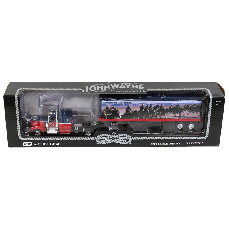 1/64 Kenworth W900A Semi Truck with 40ft Vintage Trailer, John Wayne Courage, DCP by First Gear