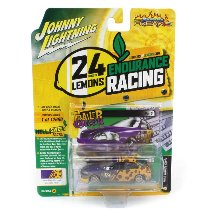 1/64 1998 Honda Civic Trailer Queen #72, Johnny Lightning Street Freaks 24 Hours of Lemons