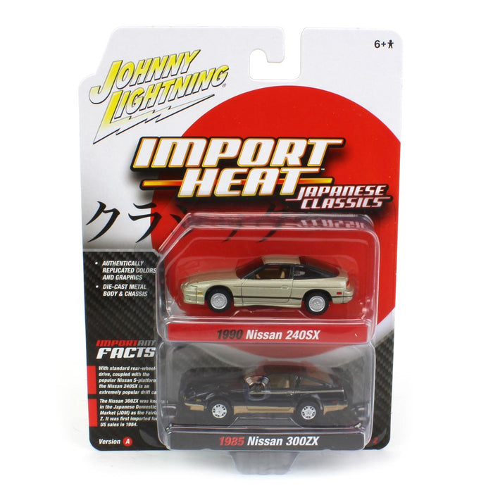 1/64 Johnny Lightning Import Heat Twin Pack Version A - 1990 Nissan 240SX & 1985 Nissan 300ZX