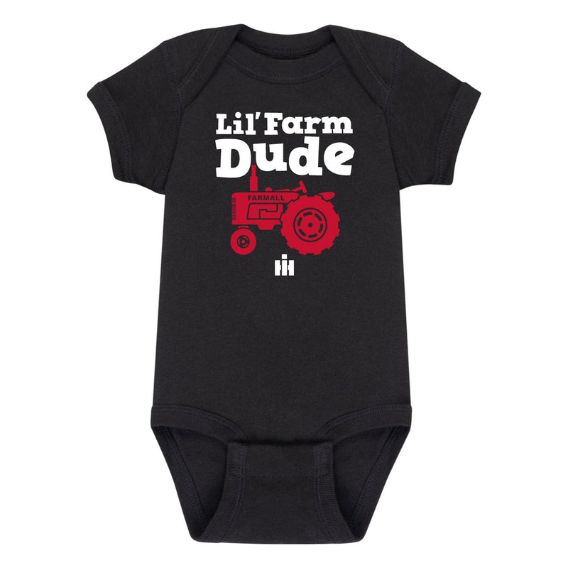 International Harvester "Lil Farm Dude" Infant Black Short Sleeve Bodysuit