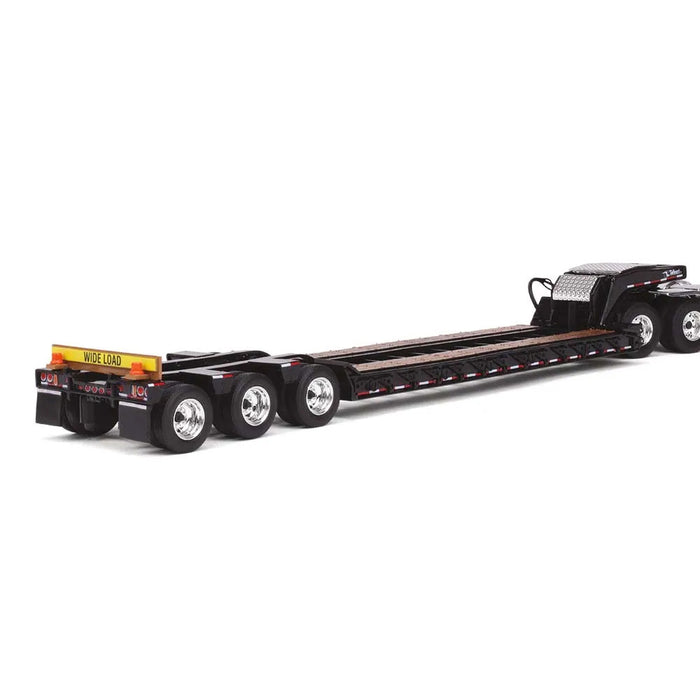 1/50 White Peterbilt 367 w/ Black Talbert 55SA Tri-Axle Lowboy Trailer