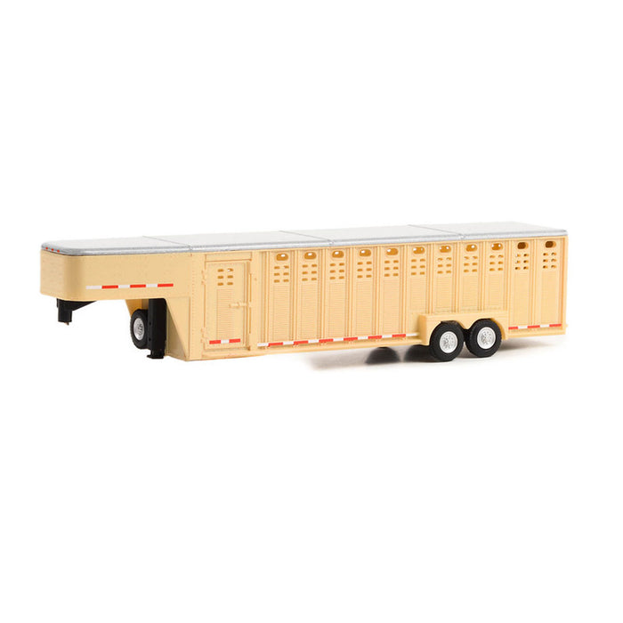 1/64 26ft Vertical Three Hole Gooseneck Trailer, Beige, Hitch & Tow Trailers