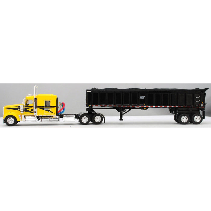 1/64 Yellow & Black Kenworth w/ Black East End Dump Trailer, DCP by First Gear