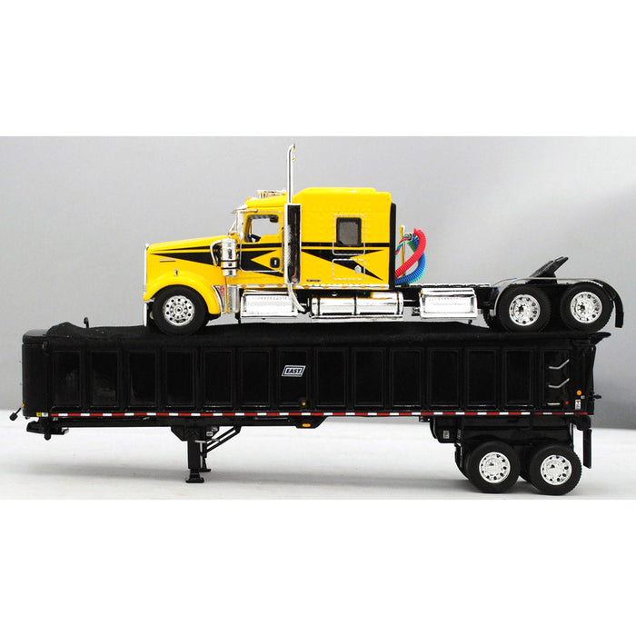 1/64 Yellow & Black Kenworth w/ Black East End Dump Trailer, DCP by First Gear