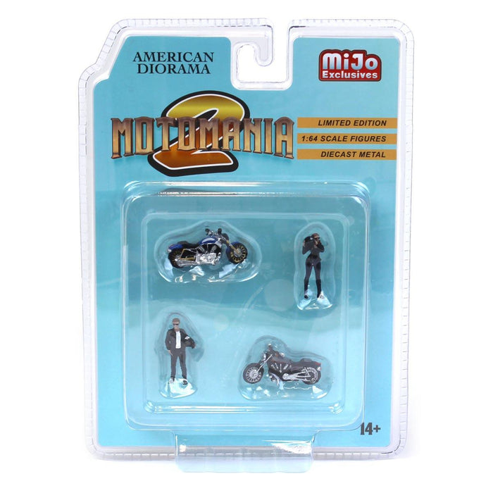 1/64 "Motomania 2" Die-cast Motorcycles & Figures, American Diorama MIJO Exclusive