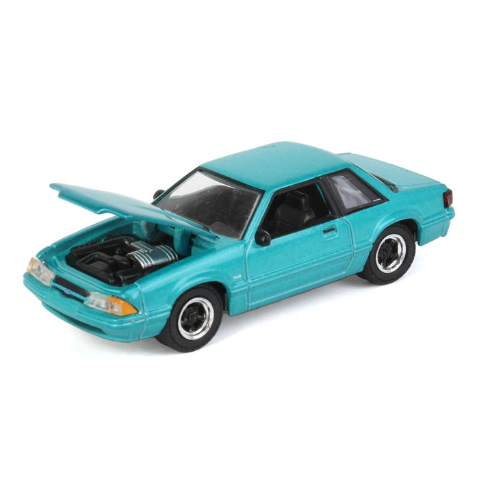 1/64 1991 Ford Mustang 5.0 Calypso Green Coupe, LP Diecast Exclusive