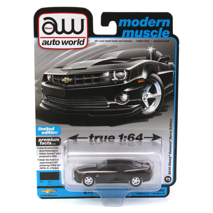 1/64 Auto World 2022 Release 4B, Modern Muscle - 2010 Hurst Chevrolet Camaro, Black