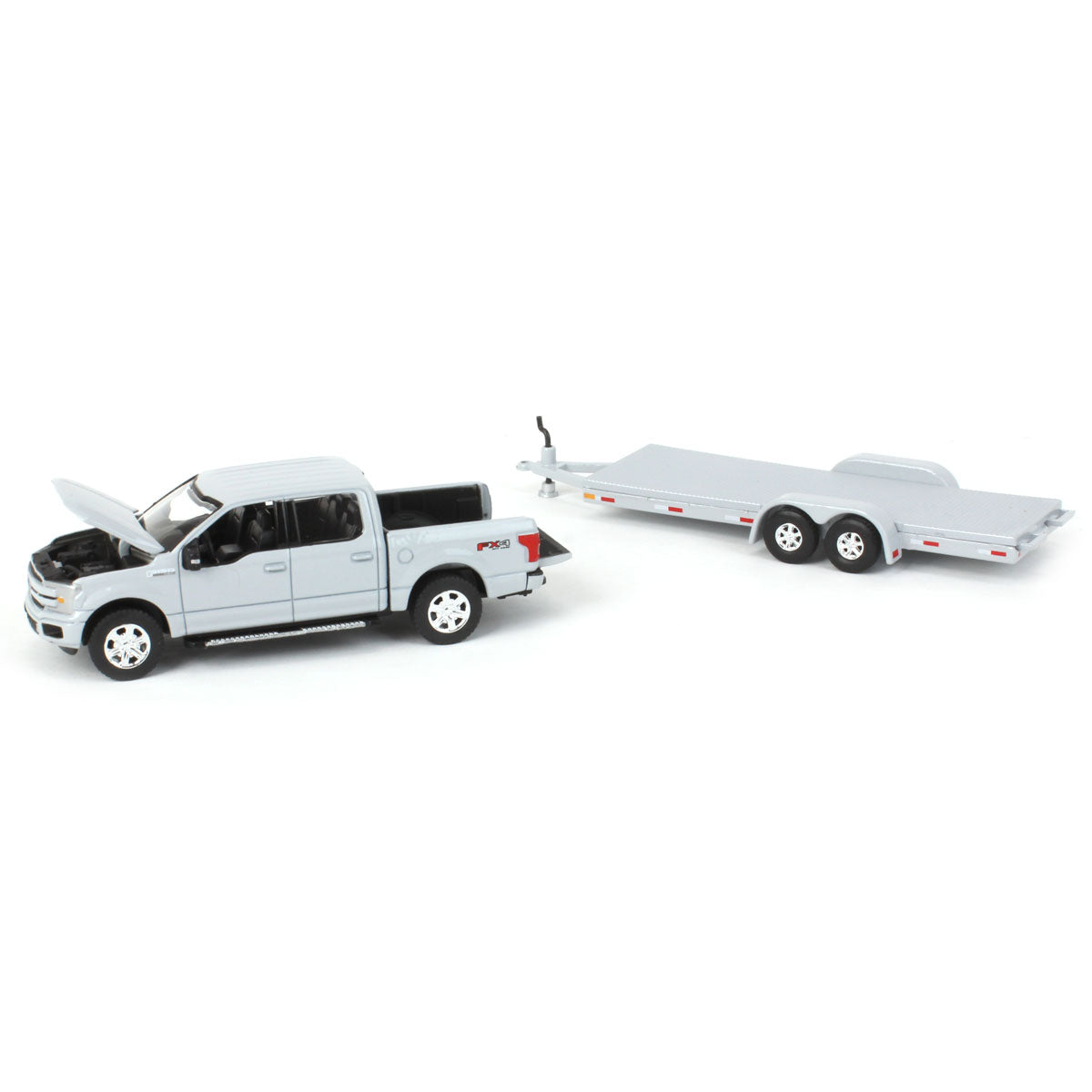 1/64 Stone Gray 2019 Ford F-150 with Trailer by Auto World