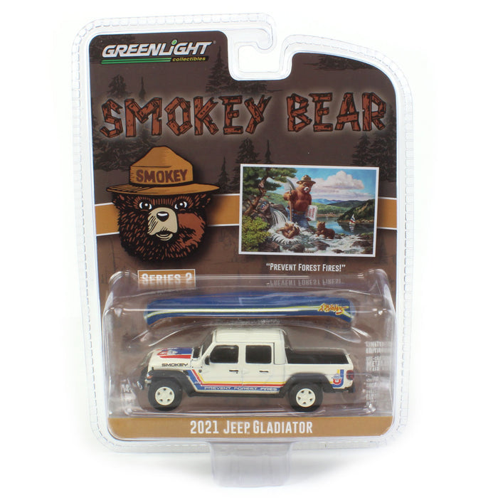 1/64 2021 Jeep Gladiator with Canoe on Roof, Smokey Bear Series 2