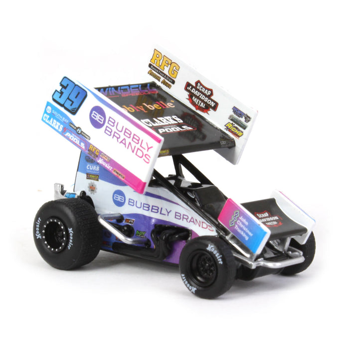 (B&D) 1/64 Bubbly Brands Swindell Speed Lab 2022 Sprint Car, #39 Knoxville Nationals, Acme Exclusive - Damaged Box