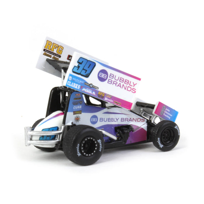 (B&D) 1/64 Bubbly Brands Swindell Speed Lab 2022 Sprint Car, #39 Knoxville Nationals, Acme Exclusive - Damaged Box